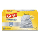 Glad Tall Kitchen Drawstring Trash Bags, 13 gal, 0.72 mil, 23.75" x 24.88", White, 240/Carton