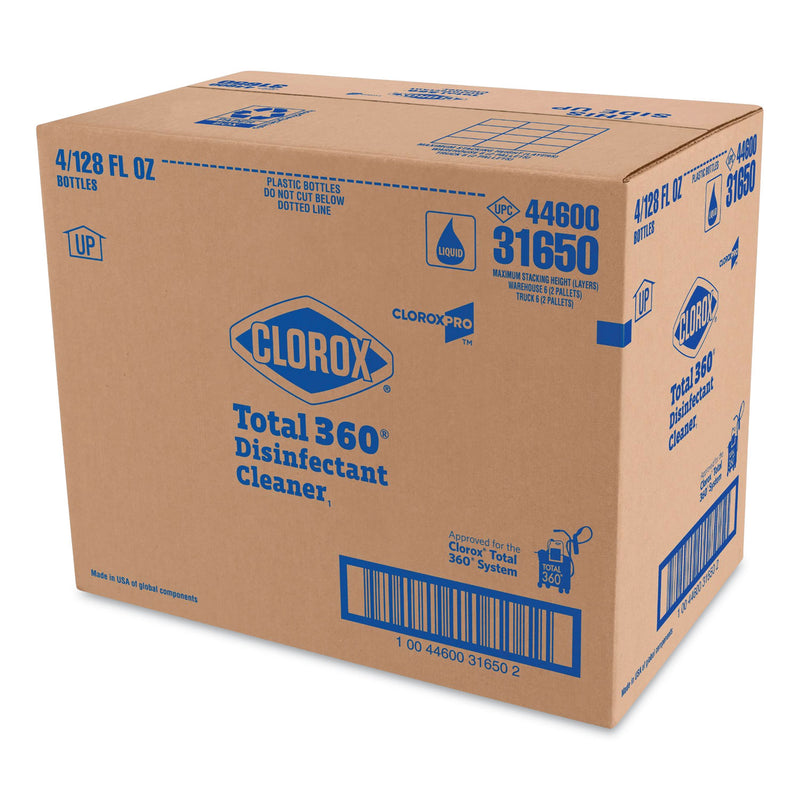 Clorox Total 360 Disinfectant Cleaner, 128 oz Bottle, 4/Carton