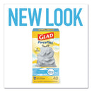 Glad OdorShield Tall Kitchen Drawstring Bags, 13 gal, 0.78 mil, 24" x 27.38", White, 240/Carton