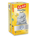 Glad Tall Kitchen Drawstring Trash Bags, 13 gal, 0.72 mil, 23.75" x 24.88", White, 240/Carton
