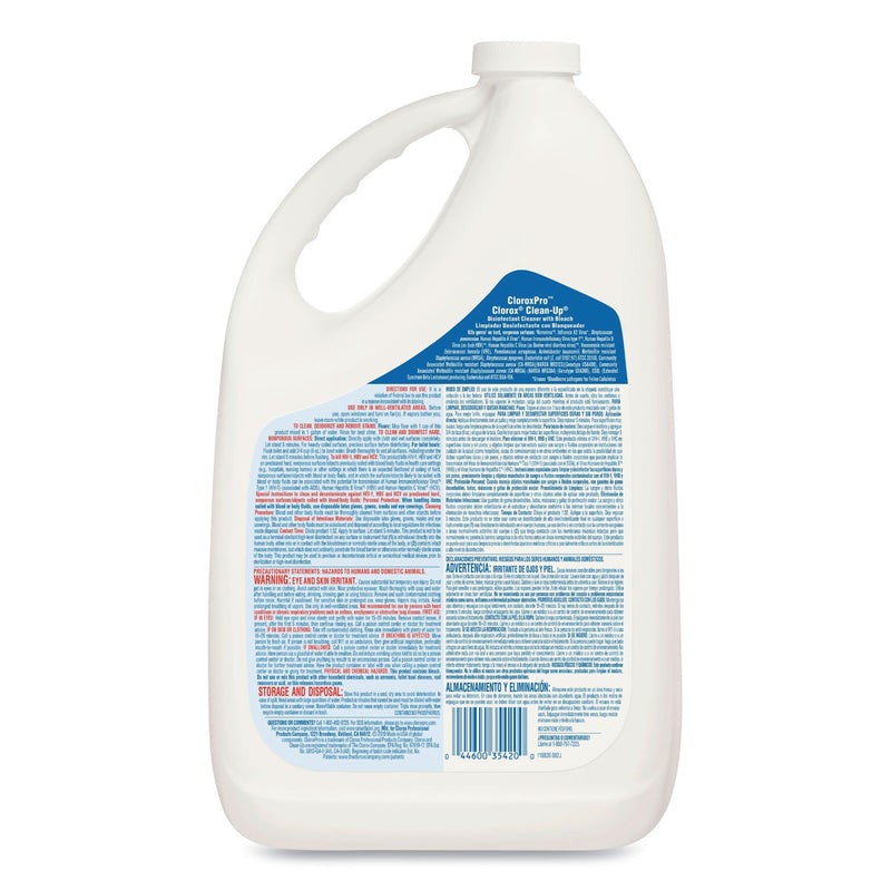Clorox Pro Clorox Clean-up, Fresh Scent, 128 oz Refill Bottle, 4/Carton