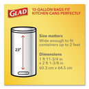 Glad OdorShield Tall Kitchen Drawstring Bags, 13 gal, 0.78 mil, 24" x 27.38", White, 240/Carton