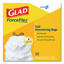 Glad Tall Kitchen Drawstring Trash Bags, 13 gal, 0.72 mil, 24" x 27.38", Gray, 400/Carton