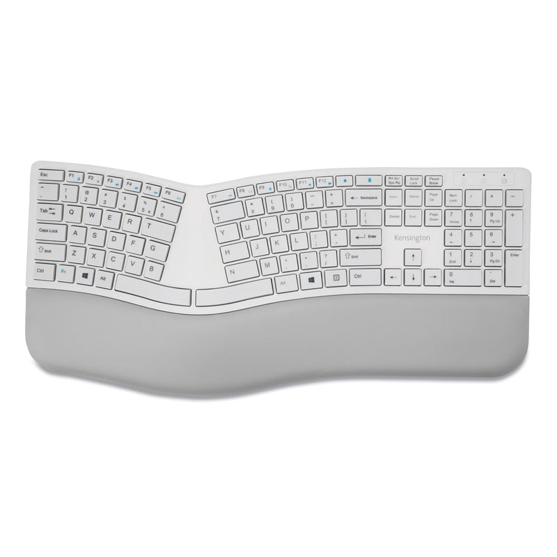 Kensington Pro Fit Ergo Wireless Keyboard, 18.98 x 9.92 x 1.5, Gray