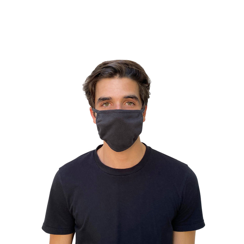 GN1 Cotton Face Mask with Antimicrobial Finish, Black, 10/Pack