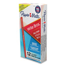 Paper Mate Write Bros. Ballpoint Pen, Stick, Medium 1 mm, Red Ink, Red Barrel, Dozen
