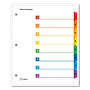 Cardinal OneStep Printable Table of Contents and Dividers, 8-Tab, 1 to 8, 11 x 8.5, White, 6 Sets
