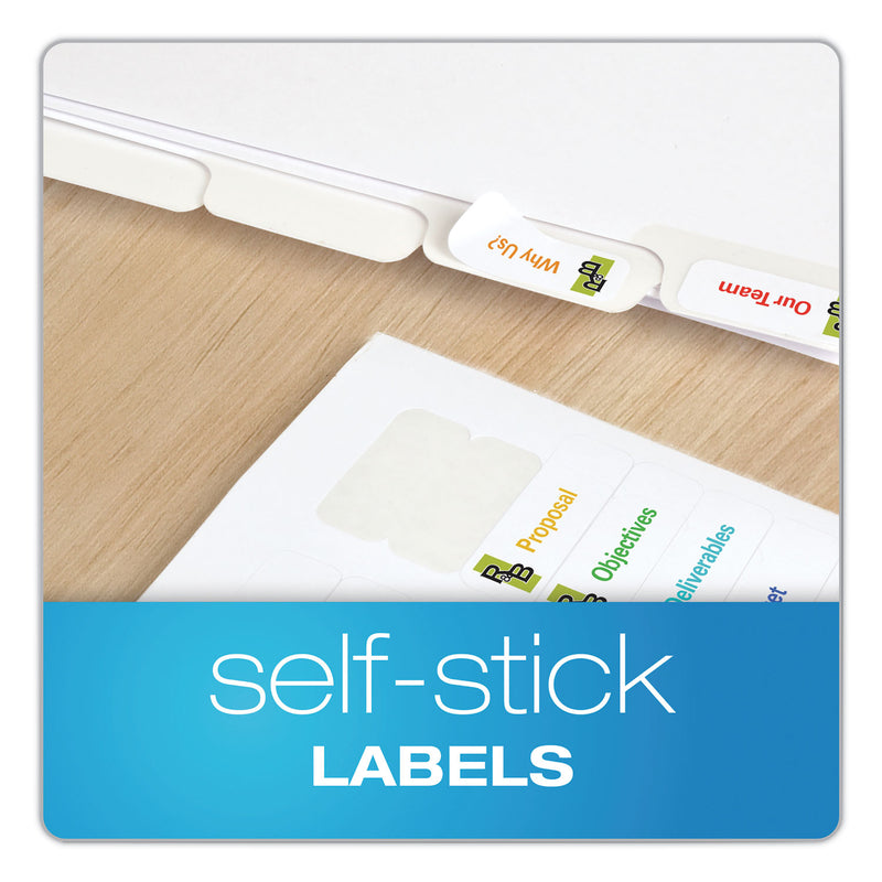 Oxford Custom Label Tab Dividers with Self-Adhesive Tab Labels, 8-Tab, 11 x 8.5, White, 25 Sets
