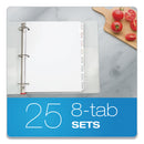 Oxford Custom Label Tab Dividers with Self-Adhesive Tab Labels, 8-Tab, 11 x 8.5, White, 25 Sets