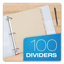 Oxford Write-On Tab Dividers, 5-Tab, 11 x 8.5, Manila, 20 Sets