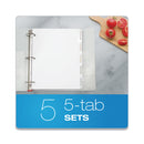Oxford Custom Label Tab Dividers with Self-Adhesive Tab Labels, 5-Tab, 11 x 8.5, White, 5 Sets