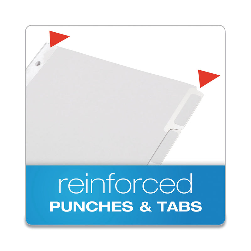 Oxford Custom Label Tab Dividers with Self-Adhesive Tab Labels, 5-Tab, 11 x 8.5, White, 5 Sets