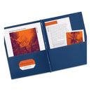 Avery Two-Pocket Folder, Prong Fastener, 0.5" Capacity, 11 x 8.5, Dark Blue, 25/Box