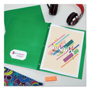 Avery Two-Pocket Folder, Prong Fastener, 0.5" Capacity, 11 x 8.5, Green, 25/Box