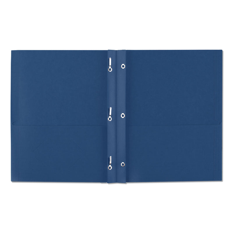 Avery Two-Pocket Folder, Prong Fastener, 0.5" Capacity, 11 x 8.5, Dark Blue, 25/Box