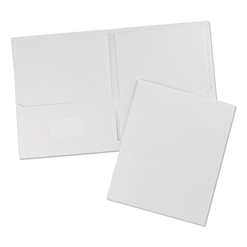 Avery Two-Pocket Folder, 40-Sheet Capacity, 11 x 8.5, White, 25/Box