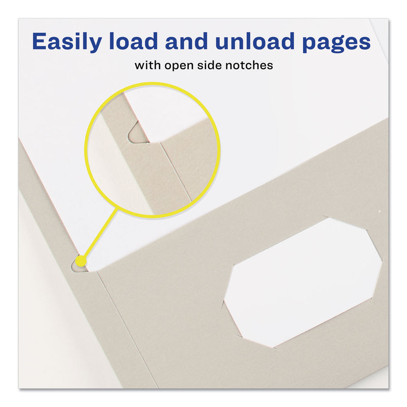 Avery Two-Pocket Folder, 40-Sheet Capacity, 11 x 8.5, Gray, 25/Box