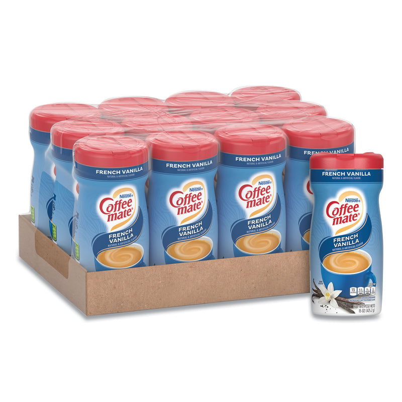 Coffee mate Non-Dairy Powdered Creamer, French Vanilla, 15 oz Canister, 12/Carton