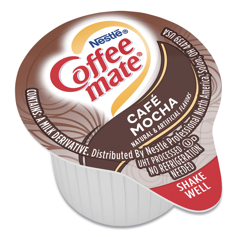 Coffee mate Liquid Coffee Creamer, Cafe Mocha, 0.38 oz Mini Cups, 50/Box, 4 Boxes/Carton, 200 Total/Carton