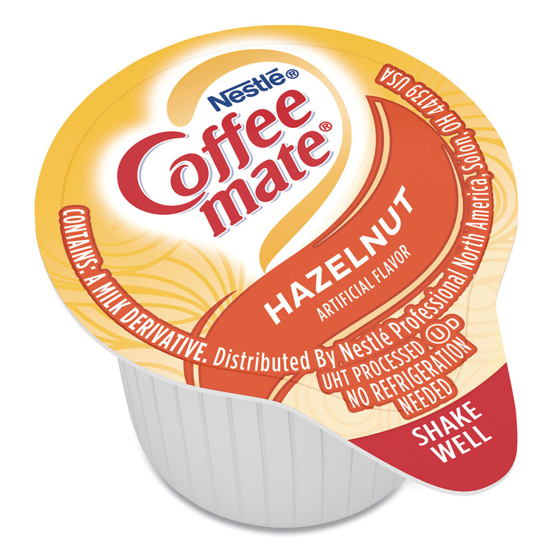 Coffee mate Liquid Coffee Creamer, Hazelnut, 0.38 oz Mini Cups, 180/Carton