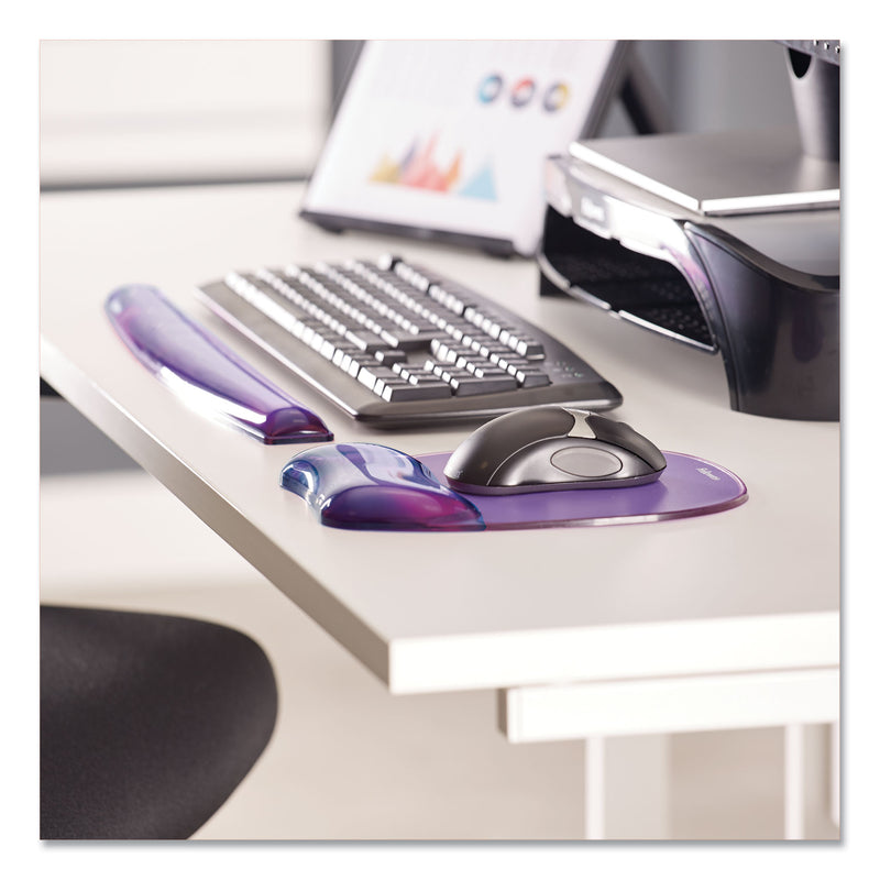 Fellowes Gel Crystals Mouse Pad with Wrist Rest, 7.87 x 9.18, Purple