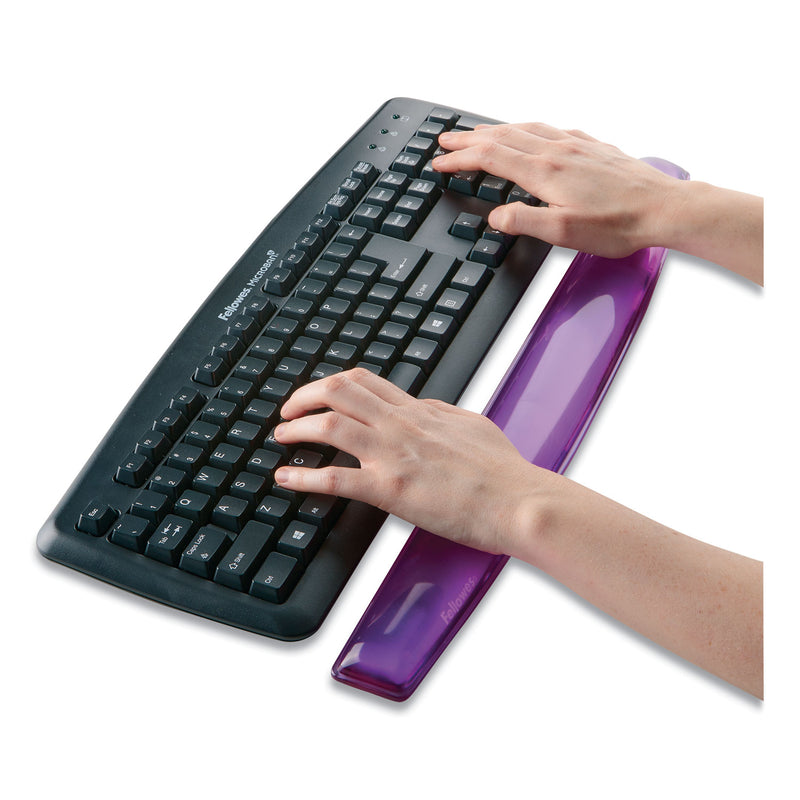 Fellowes Gel Crystals Keyboard Wrist Rest, 18.5 x 2.25, Purple