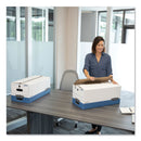 Bankers Box STOR/FILE Medium-Duty Strength Storage Boxes, Letter Files, 12.25" x 24.13" x 10.75", White/Blue, 4/Carton