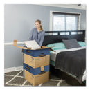 Bankers Box SmoothMove Prime Moving/Storage Boxes, Hinged Lid, Regular Slotted Container (RSC), 18" x 24" x 18", Brown/Blue, 6/Carton