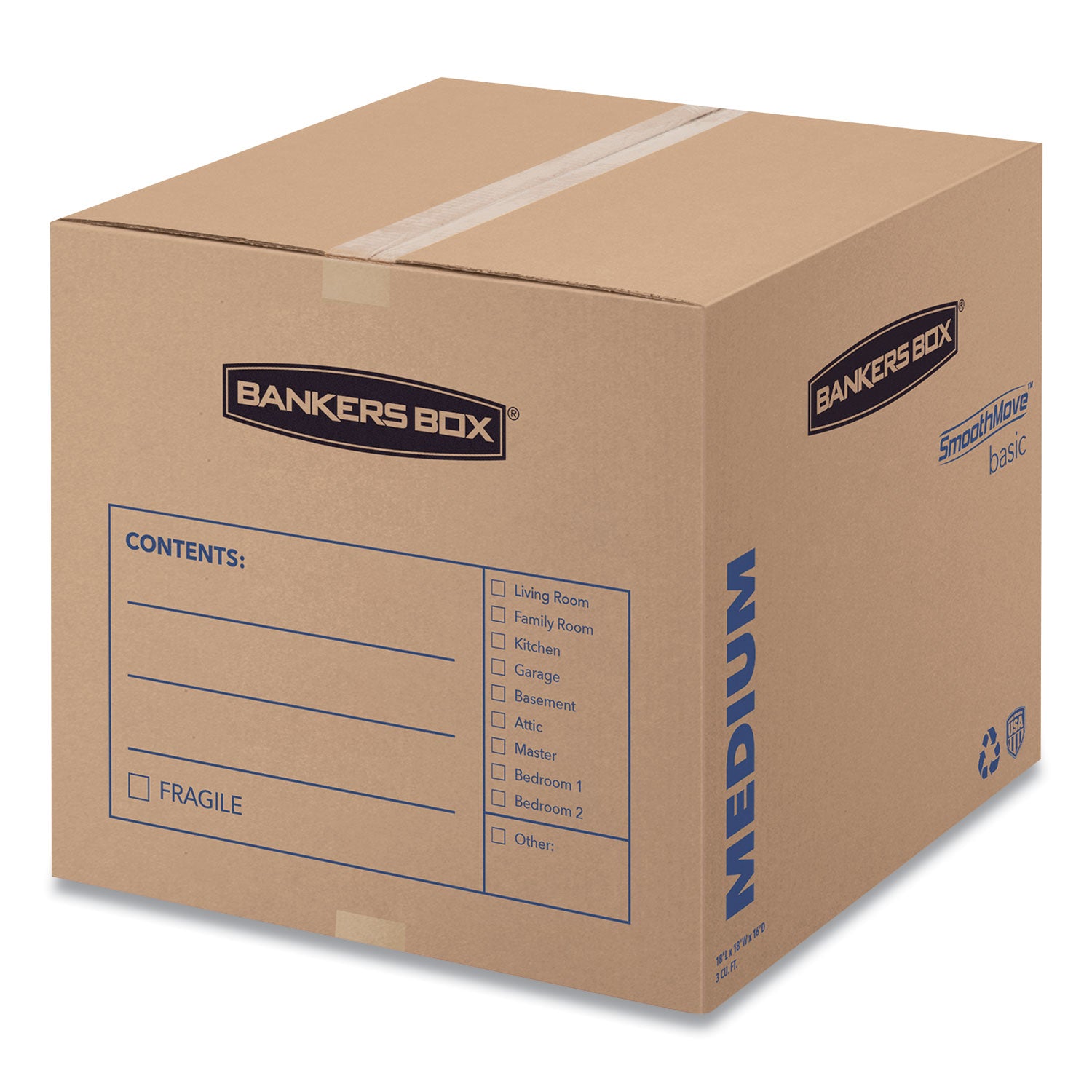 SmoothMove Basic Moving Boxes, Regular Slotted Container (RSC), Medium ...