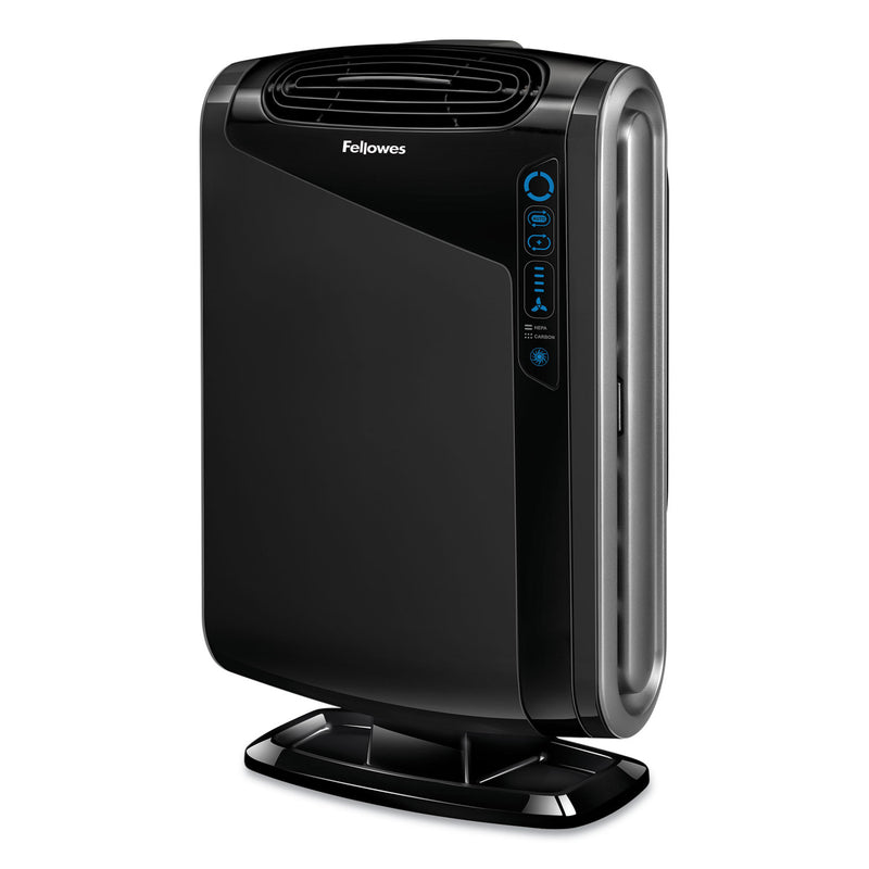 Fellowes HEPA and Carbon Filtration Air Purifiers, 300 to 600 sq ft Room Capacity, Black