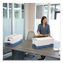 Bankers Box STOR/FILE Medium-Duty Strength Storage Boxes, Legal Files, 15.25" x 19.75" x 10.75", White/Blue, 4/Carton