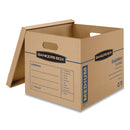 Bankers Box SmoothMove Classic Moving/Storage Boxes, Half Slotted Container (HSC), Medium, 15" x 18" x 14", Brown/Blue, 8/Carton