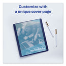 Avery Lay Flat View Report Cover, Flexible Fastener, 0.5" Capacity, 8.5 x 11, Clear/Blue