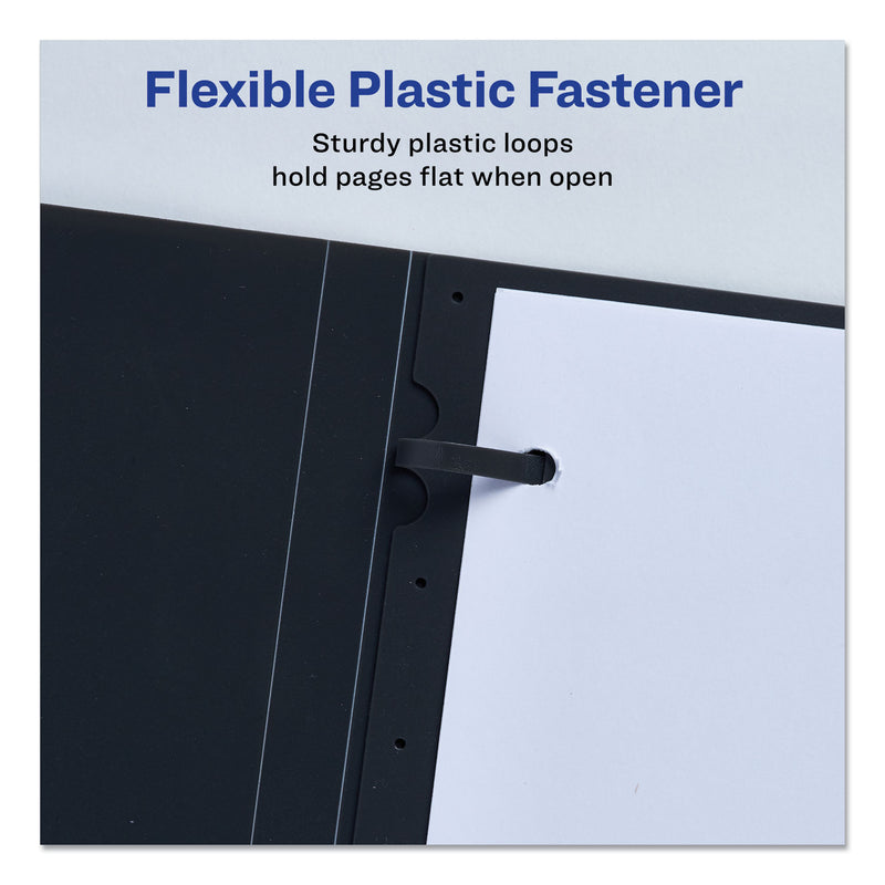 Avery Lay Flat View Report Cover, Flexible Fastener, 0.5" Capacity, 8.5 x 11, Clear/Gray