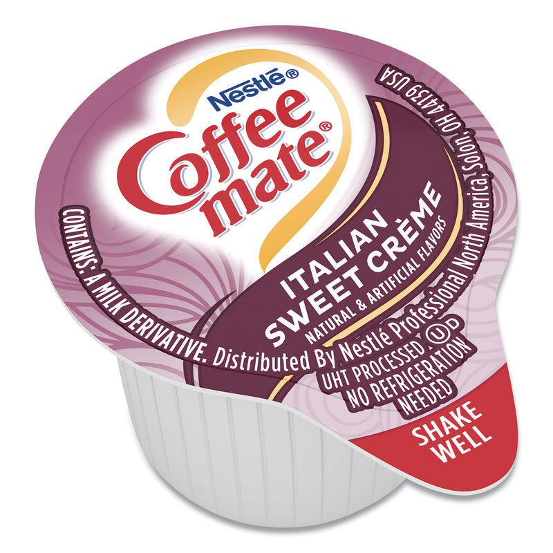 Coffee mate Liquid Coffee Creamer, Italian Sweet Creme, 0.38 oz Mini Cups, 50/Box, 4 Boxes/Carton, 200 Total/Carton