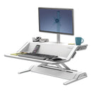 Fellowes Lotus Single Monitor Arm Kit, For 26" Monitors, 180 Degree Rotation, 180 Degree Pan, Silver, Supports 17 lb