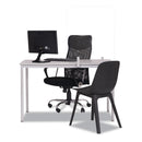 MasterVision Protector Series Frameless Glass Desktop Divider, 35.4 x 0.16 x 35.4, Clear/Aluminum