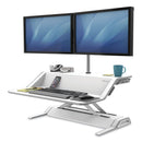 Fellowes Lotus Sit-Stands Workstation, 32.75" x 24.25" x 5.5" to 22.5", White