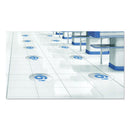 deflecto Personal Spacing Discs, 6 Feet Apart, 20" dia, Clear/Medium Blue, 6/Pack