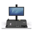 Fellowes Lotus VE Sit-Stand Workstation, 29" x 28.5" x 27.5" to 42.5", Black