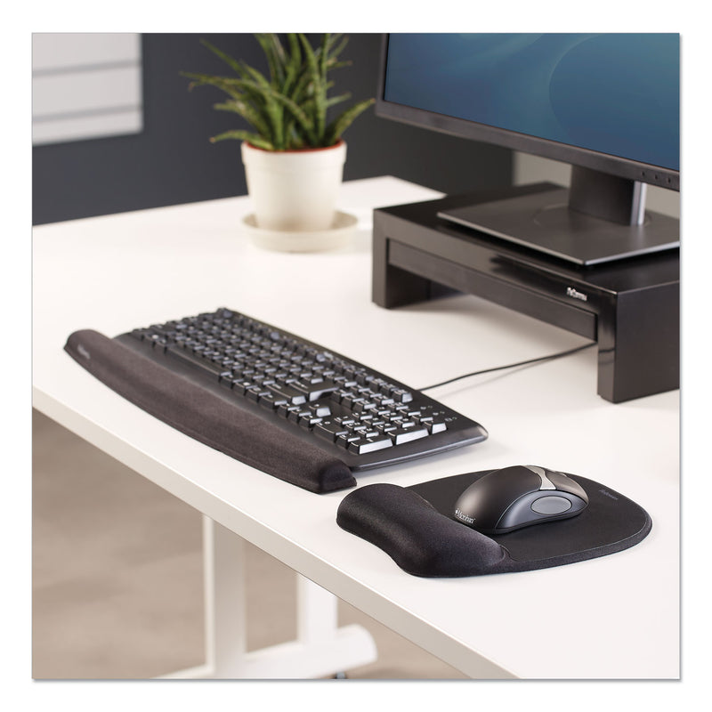 Fellowes Memory Foam Mouse Pad with Wrist Rest, 7.93 x 9.25, Black
