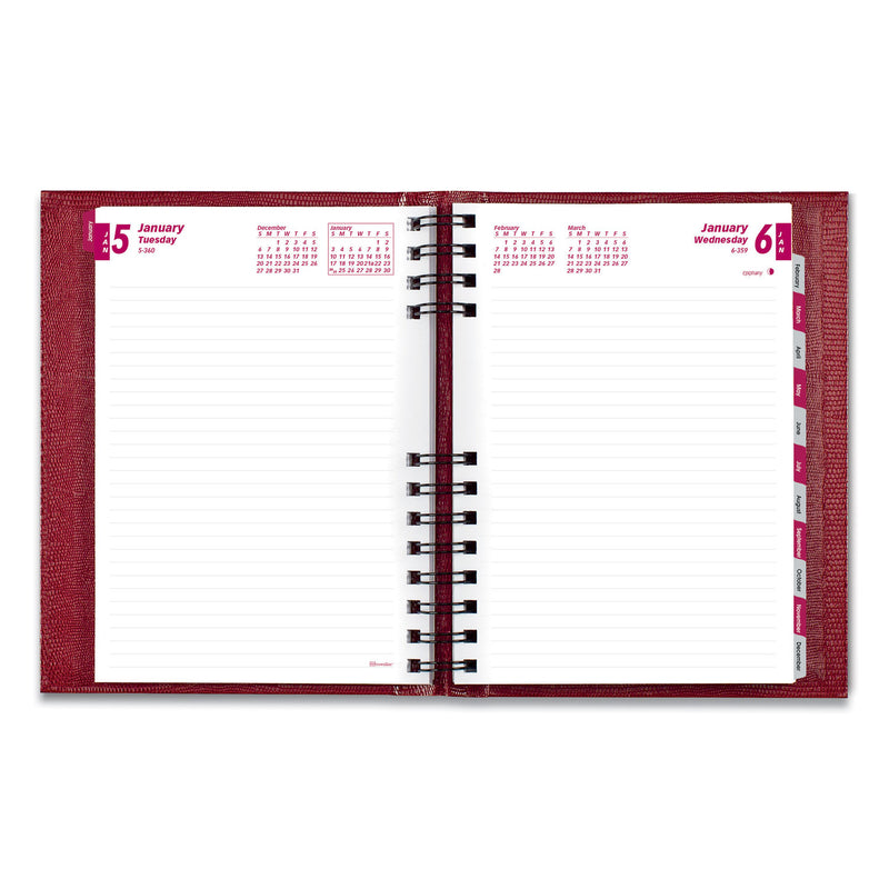 Brownline CoilPro Ruled Daily Planner, 8.25 x 5.75, Red Cover, 12-Month (Jan to Dec): 2023