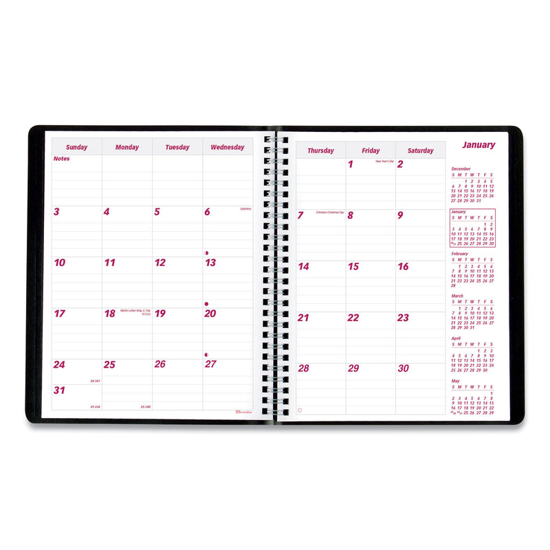 Brownline Essential Collection 14-Month Ruled Monthly Planner, 8.88 x 7.13, Black Cover, 14-Month (Dec to Jan): 2022 to 2024