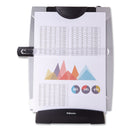 Fellowes Office Suites Desktop Copyholder with Memo Board, 150 Sheet Capacity, Plastic, Black/Silver