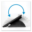 Fellowes Adjustable Locking Footrest with Microban, 17.5w x 13.13d x 4.13 to 5.63h, Black/Silver