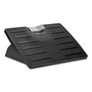 Fellowes Adjustable Locking Footrest with Microban, 17.5w x 13.13d x 4.13 to 5.63h, Black/Silver