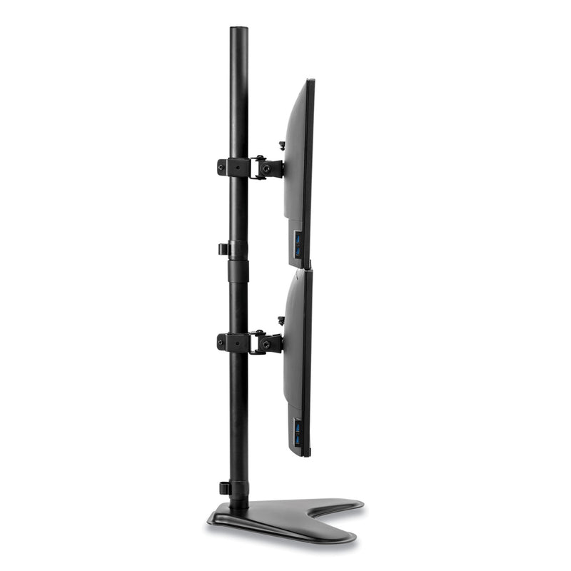 Fellowes Professional Series Freestanding Dual Stacking Monitor Arm, For 32" Monitors, 15.3" x 35.5" x 11", Black, Supports 17 lb