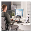Fellowes Standard Monitor Riser, For 21" Monitors, 13.38" x 13.63" x 2" to 4", Platinum/Graphite, Supports 60 lbs