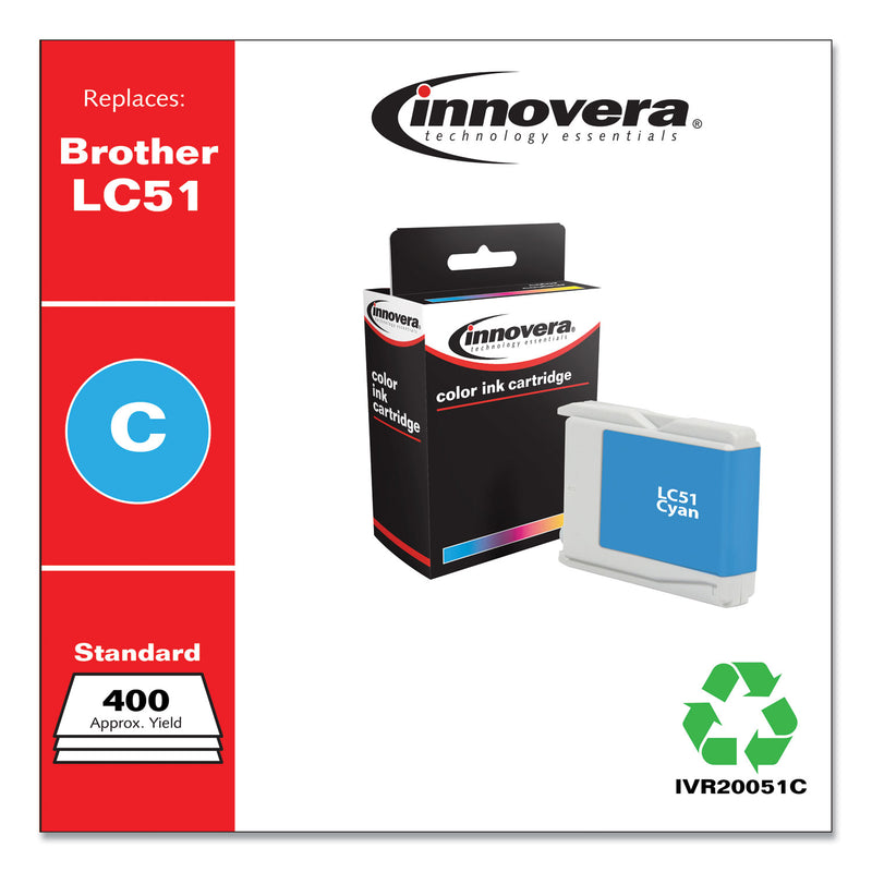 Innovera Remanufactured Cyan Ink, Replacement for LC51C, 400 Page-Yield