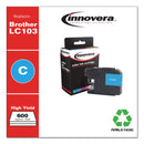Innovera Remanufactured Cyan High-Yield Ink, Replacement for LC103C, 600 Page-Yield